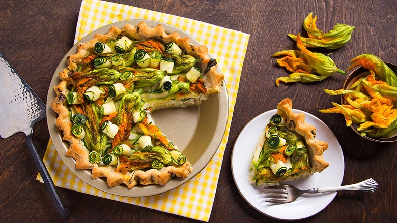 Squash Blossom Ricotta Pie