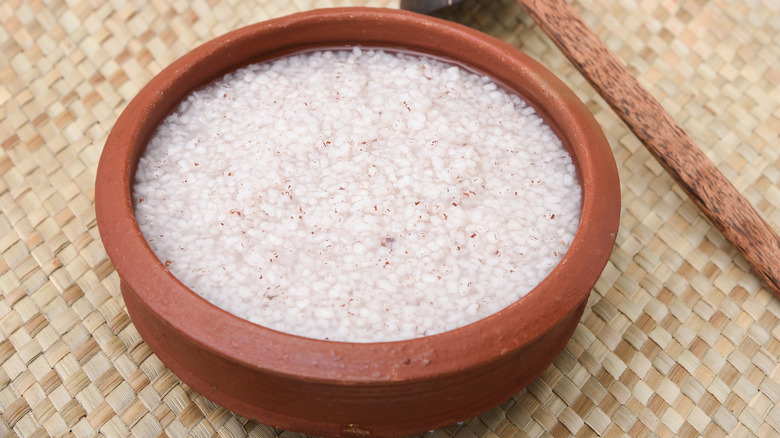 Bowl of kanji rice porridge