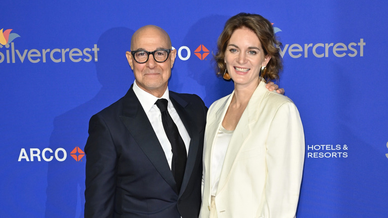 Felicity Blunt and Stanley Tucci at an event