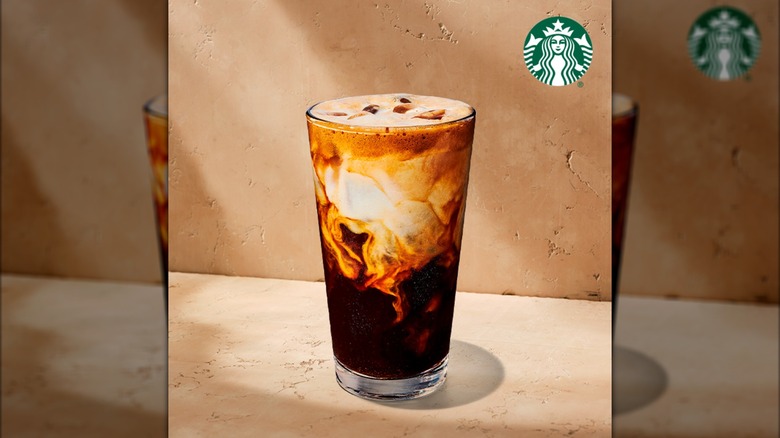 a shaken espresso from starbucks with cold foam