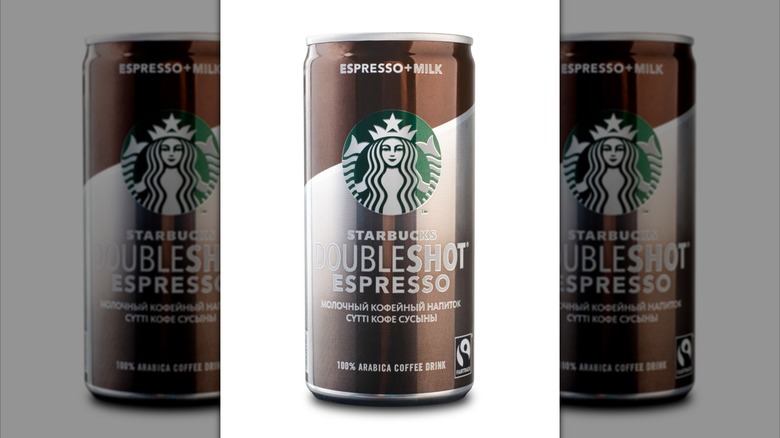Mirrored image of Starbucks Doubleshot Espresso can