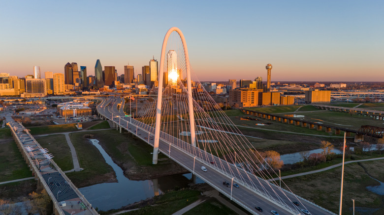 Aerial view of the skyline in Dallas, Texas