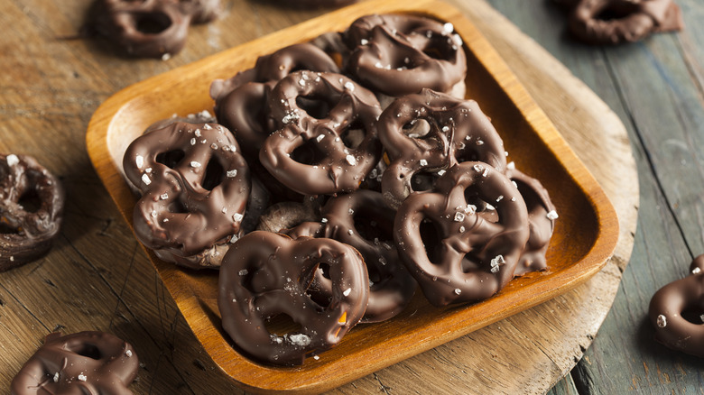 salted chocolate-covered pretzels