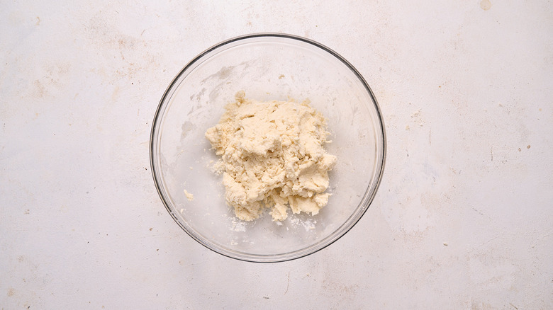 buttermilk incorporated into flour mixture