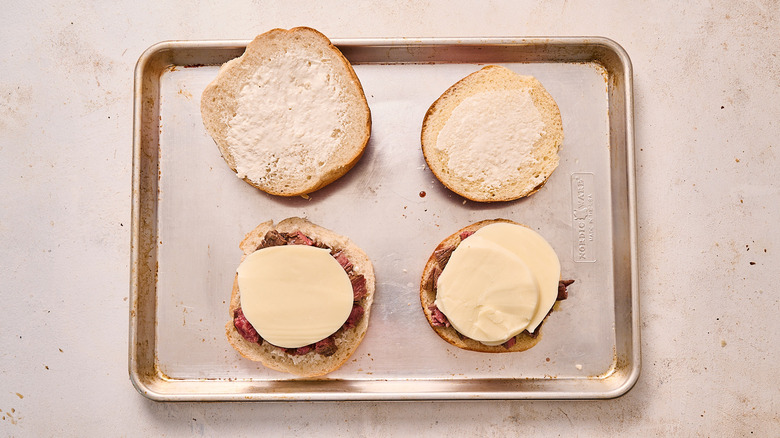 steak and cheese on buns