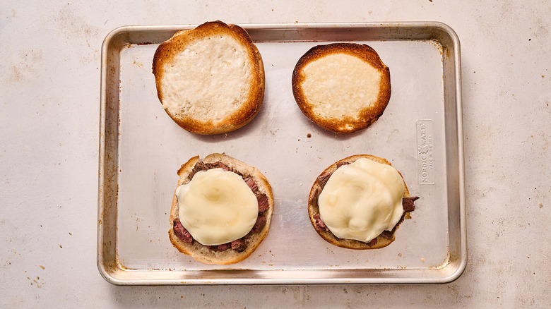 toasted tortas on a baking sheet