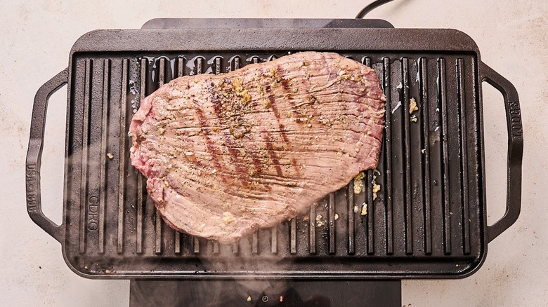 steak on a griddle