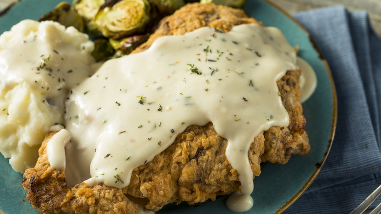 Chicken-fried steak with gravy