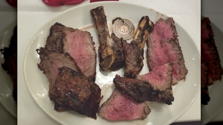 closeup of sliced steak from Del Frisco's Double Eagle Steakhouse