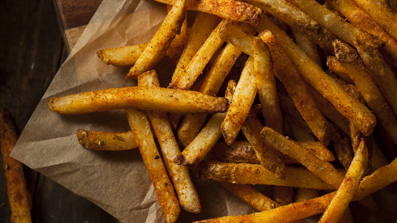 Golden brown crispy fries