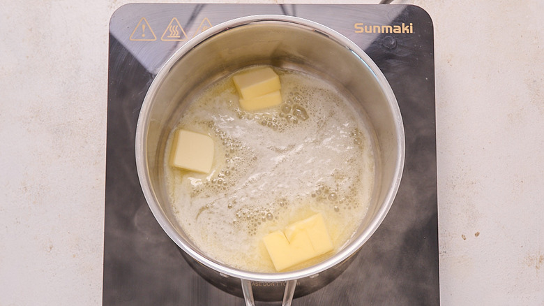 melting butter in a saucepan