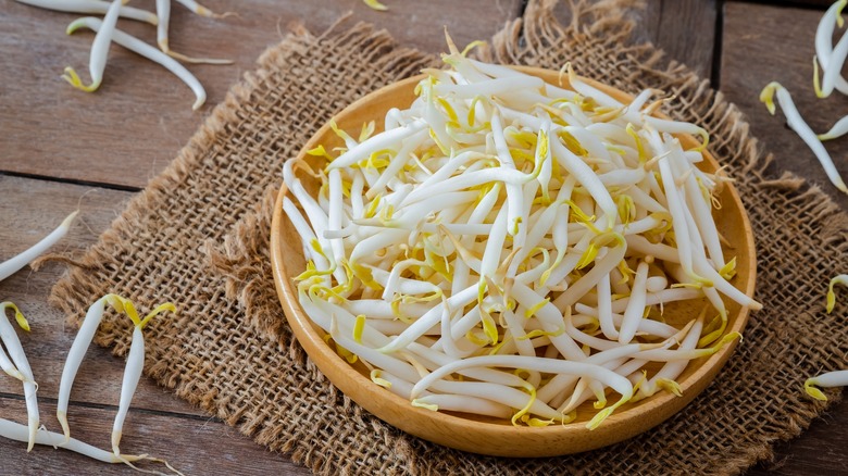 bean sprouts on a plate