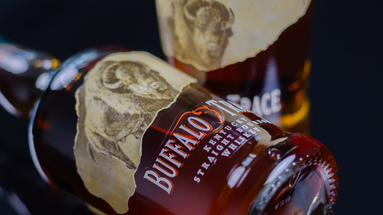 Bottles of Buffalo Trace bourbon side by side
