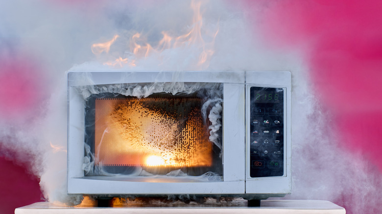 MIcrowave on fire