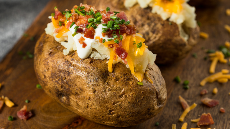 A loaded baked potato