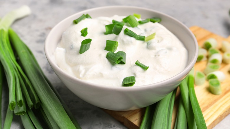 sour cream with chives