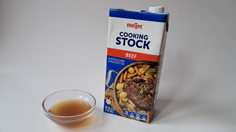 Meijer beef stock in bowl