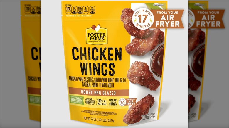Foster Farms honey BBQ glazed wings in a bag.