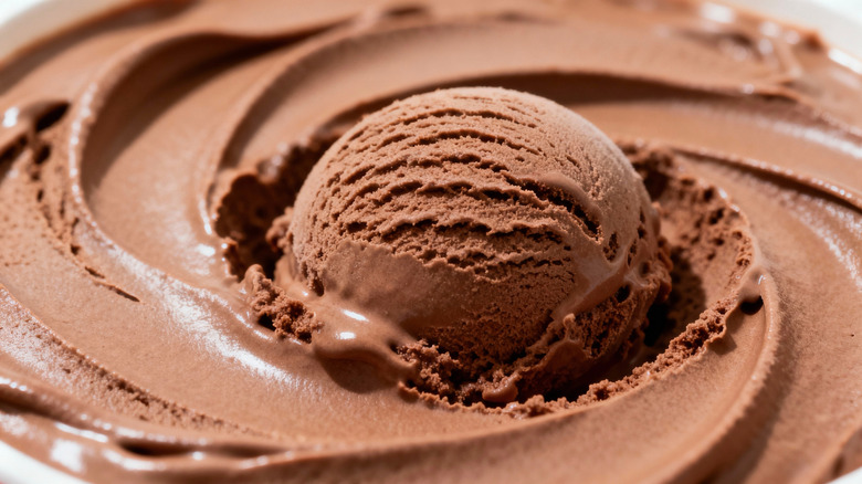 Swirled chocolate ice cream