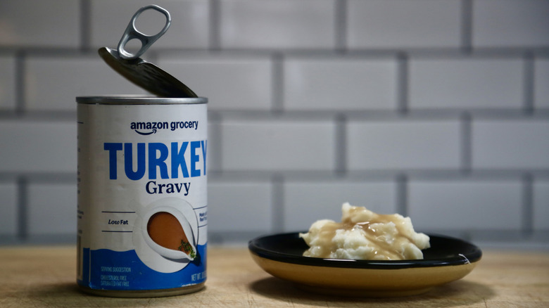 canned gravy and mashed potatoes