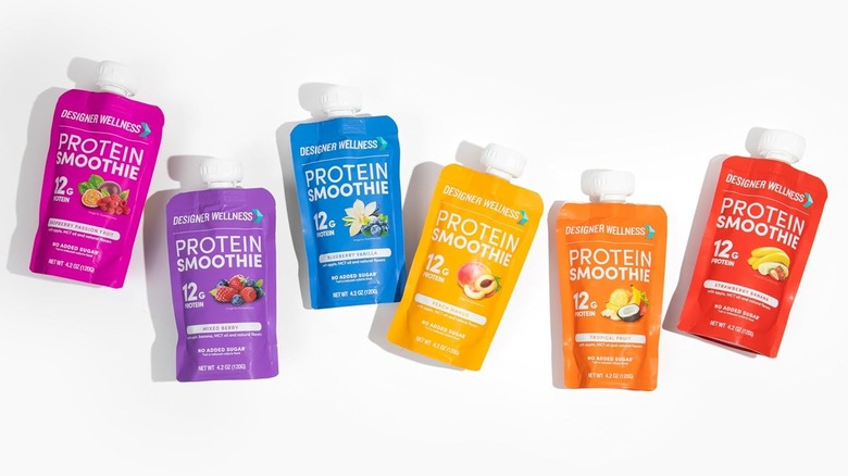 Six Designer Wellness Protein Smoothie drinks