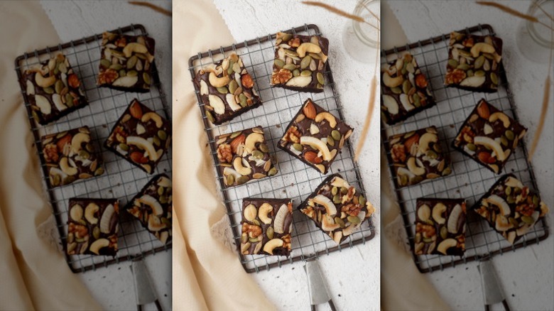 Batch of trail mix brownies
