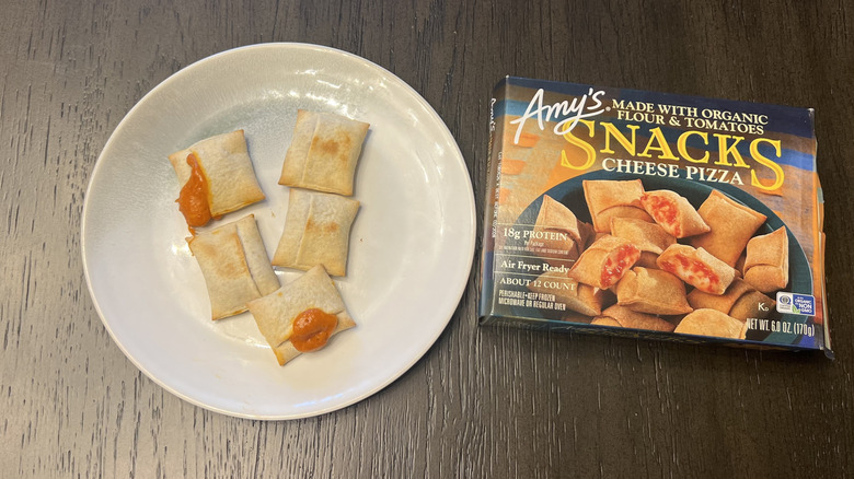 Amy's Cheese Pizza Snacks on a plate.