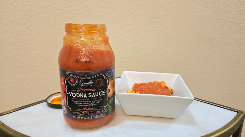 Specially Selected vodka sauce with pasta