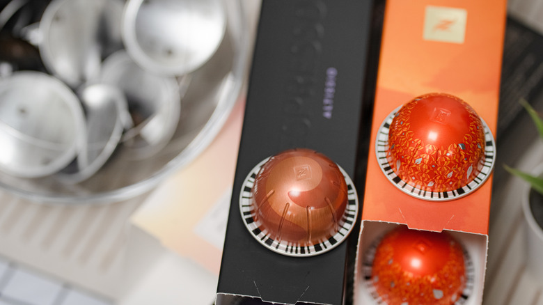 Nespresso Vertuo pods on their boxes
