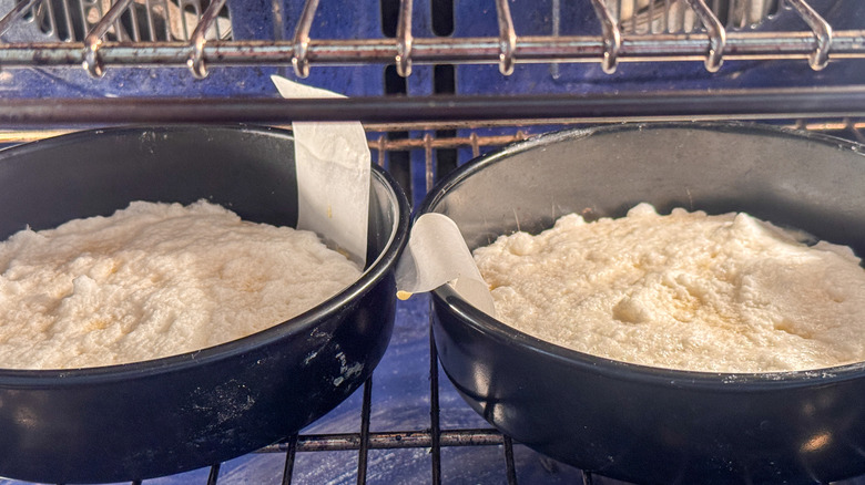 cakes in the oven