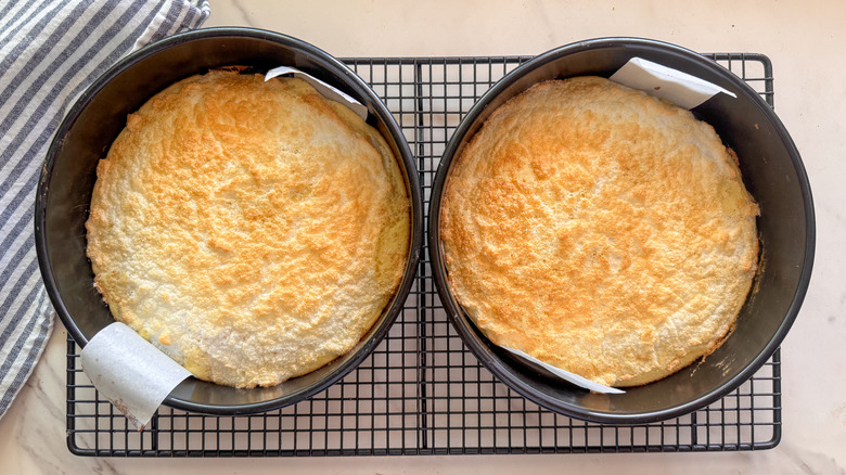 cakes cooling on rack