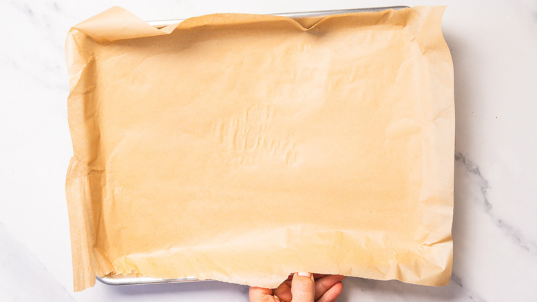 Baking sheet with parchment