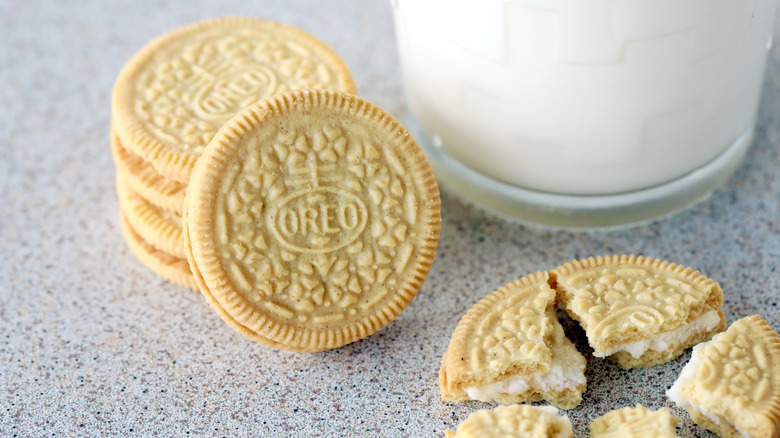 golden oreos with milk
