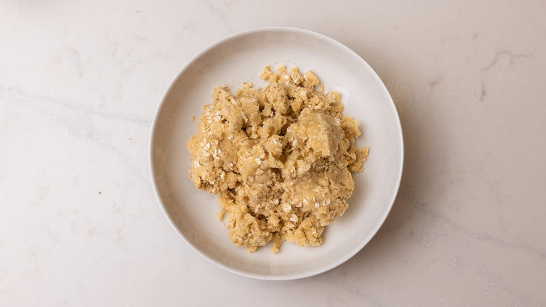 bowl with oat cookie dough