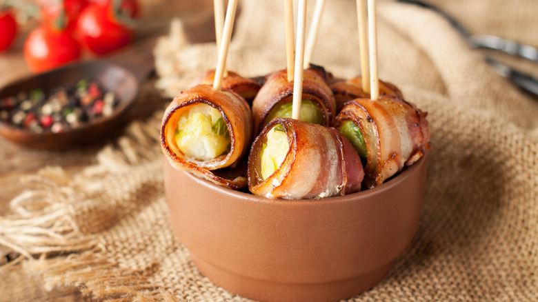 bacon wrapped Brussels sprouts