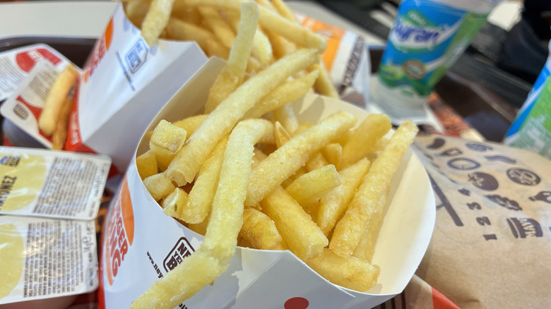 close up of Burger King fries in carton