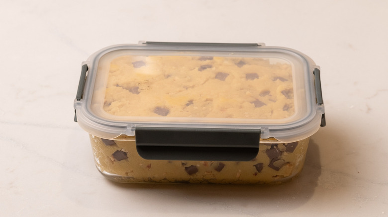 cookie dough in a container