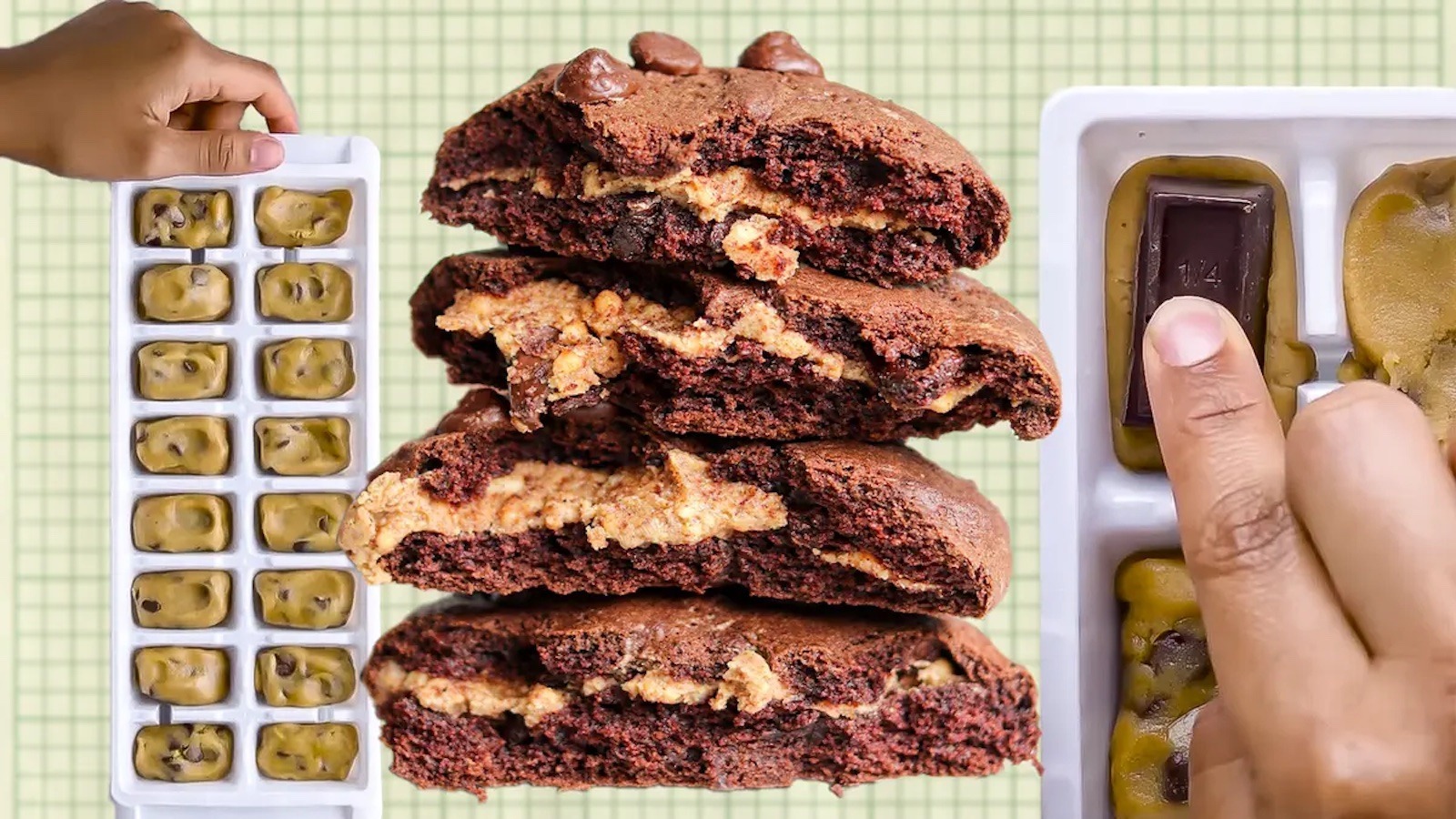 Stuffed Cookies Are Made Easy With An Ice Cube Tray