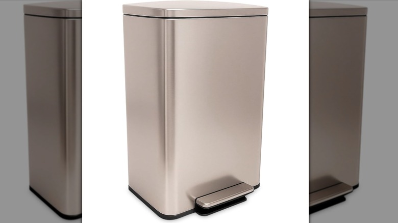 SIMPLI-MAGIC rose gold step trash can