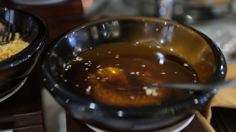 Fish sauce in ceramic bowl.