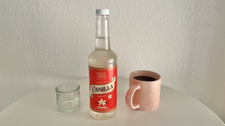 choczero vanilla syrup in a glass jar