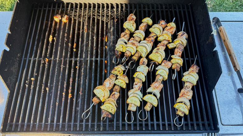 Grilling swordfish over indirect heat