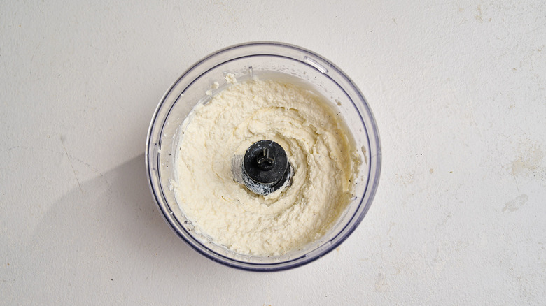 whipped feta in a blender