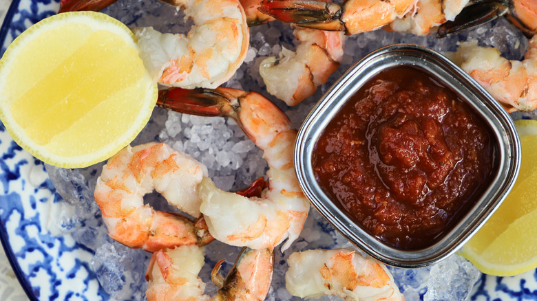 shrimp cocktail and cocktail sauce