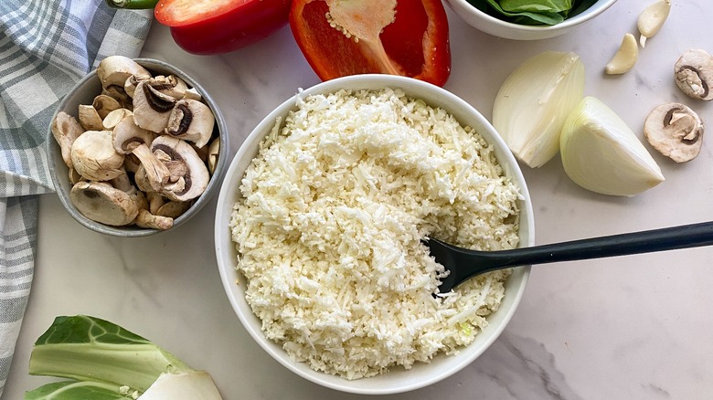 cauliflower rice in bowl
