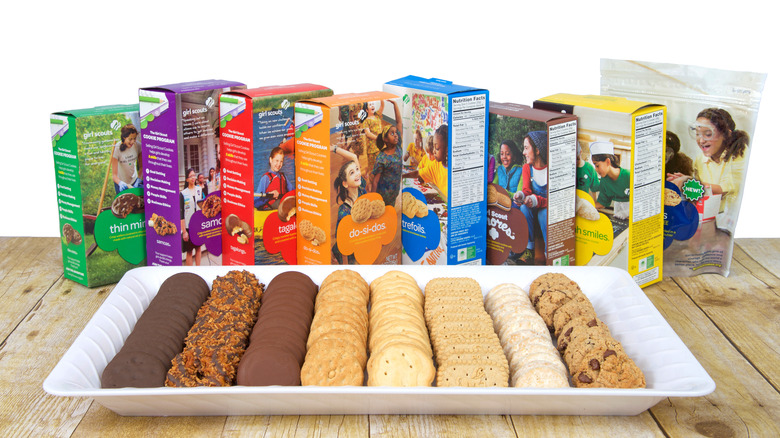 boxes of Girl Scout cookies in bulk