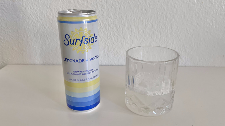 Lemonade + Vodka poured into a glass