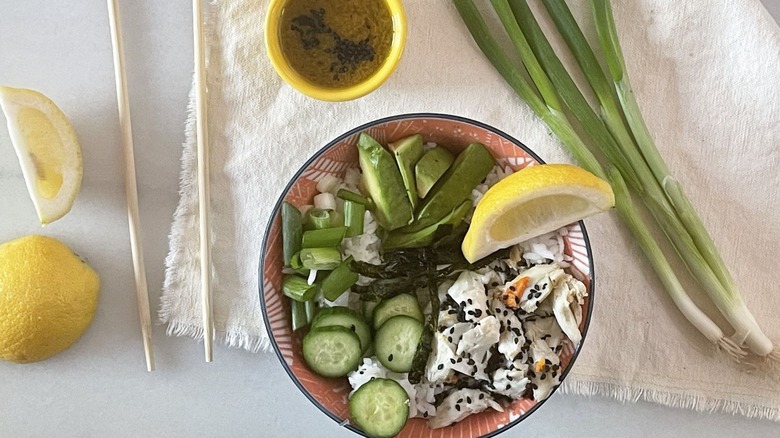 sushi crab salad in bowl
