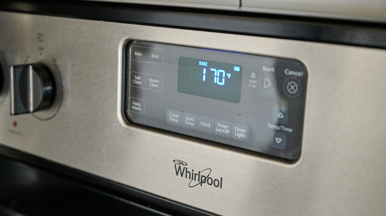 heating oven to 170 F