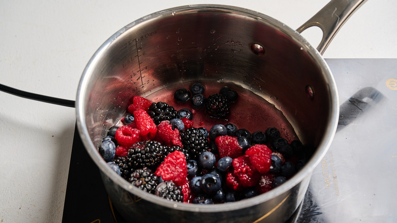 berries in a saucepan
